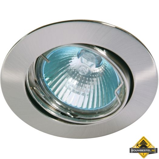 Deluna Aluminium-inbouwspot ALU kantelbaar ijzer, geborsteld, 50 W