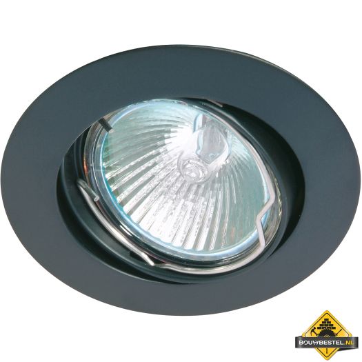 Deluna aluminium-inbouwspot ALU kantelbaar zwart, 50 W