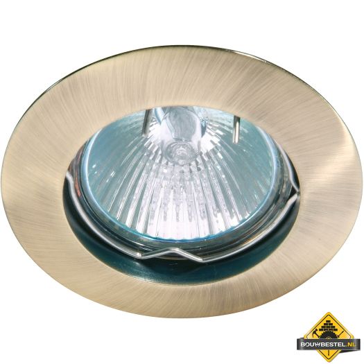 Deluna aluminium-inbouwspot ALU vast antiek messing, 50 W