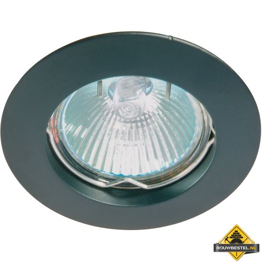 Deluna aluminium-inbouwspot ALU vast zwart, 50 W