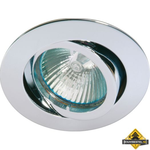Deluna Aluminium-inbouwspot BAJONETT kantelbaar chroom, 50 W