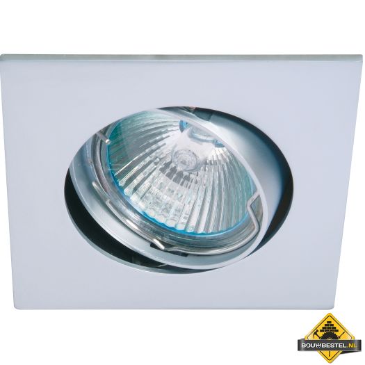Deluna Aluminium-inbouwspot VIERKANT kantelbaar chroom mat