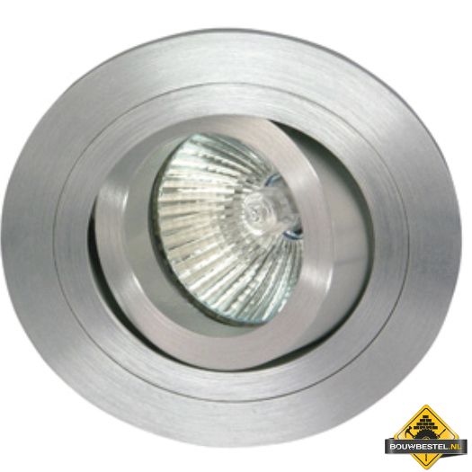 Deluna Aluminium inbouwspot CARDANISCH kantelbaar aluminium-geborsteld