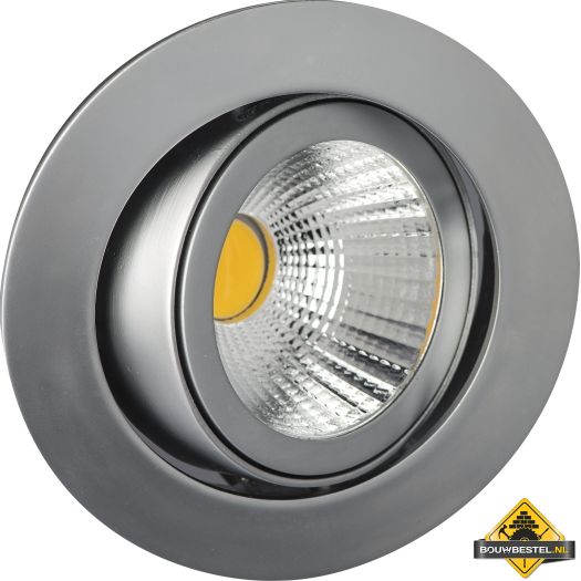 Deluna Aluminium inbouwspot kantelbaar chroom mat comfortwit, 8 W, 27