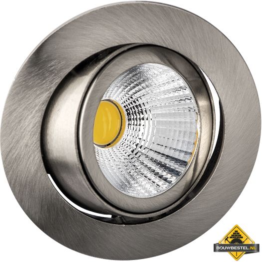 Deluna Aluminium inbouwspot kantelbaar ijzer, geborsteld comfortwit, 827