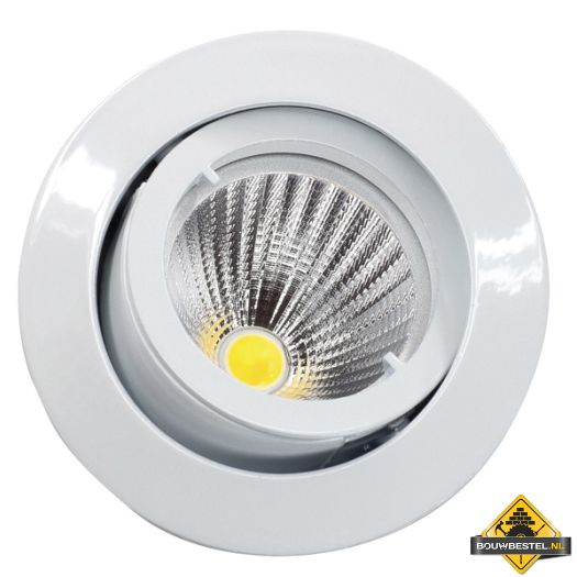 Deluna Aluminium inbouwspot LED kantelbaar, 10 W, 3000K