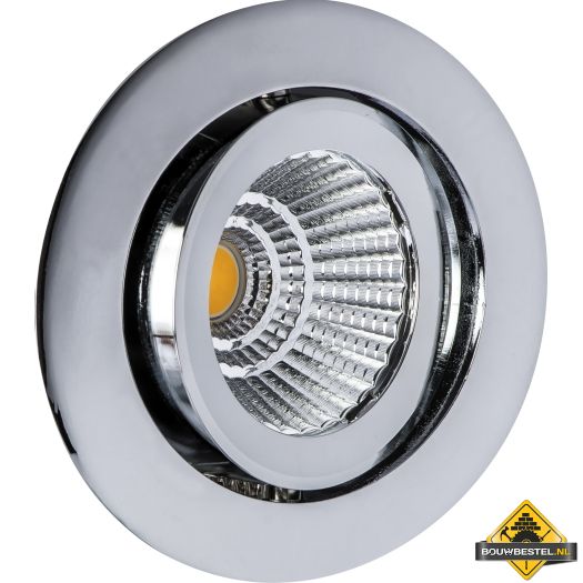 Deluna Aluminium inbouwspot LED kantelbaar chroom, 10 W, 3000K