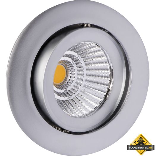 Deluna Aluminium inbouwspot LED kantelbaar chroom mat, 10 W, 3000K