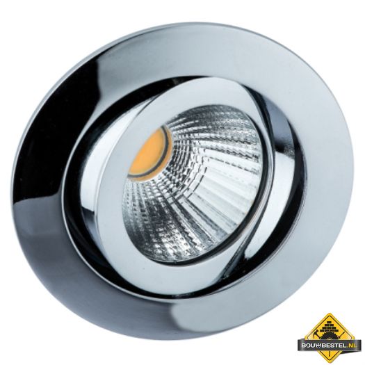 Deluna Aluminium inbouwspot LED kantelbaar dimbaar in warmte chroom, 7 W