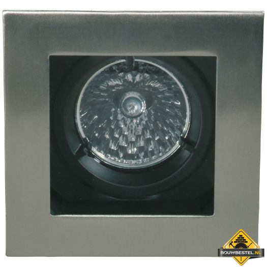 Deluna Gietaluminium-inbouwspot VIERKANT kantelbaar roestvrijstaal, 50 Watt