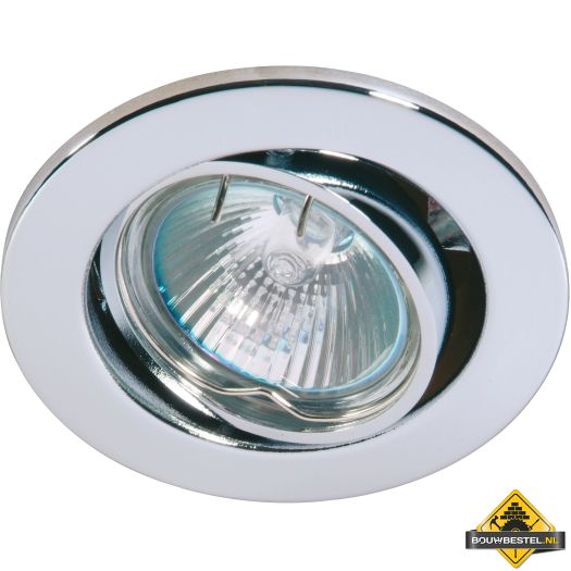 Deluna metalen inbouwspot kantelbaar chroom, 50 W