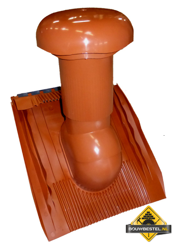 Universele dakdoorvoerpan 15-45 graden diameter: 125 mm natuurrood