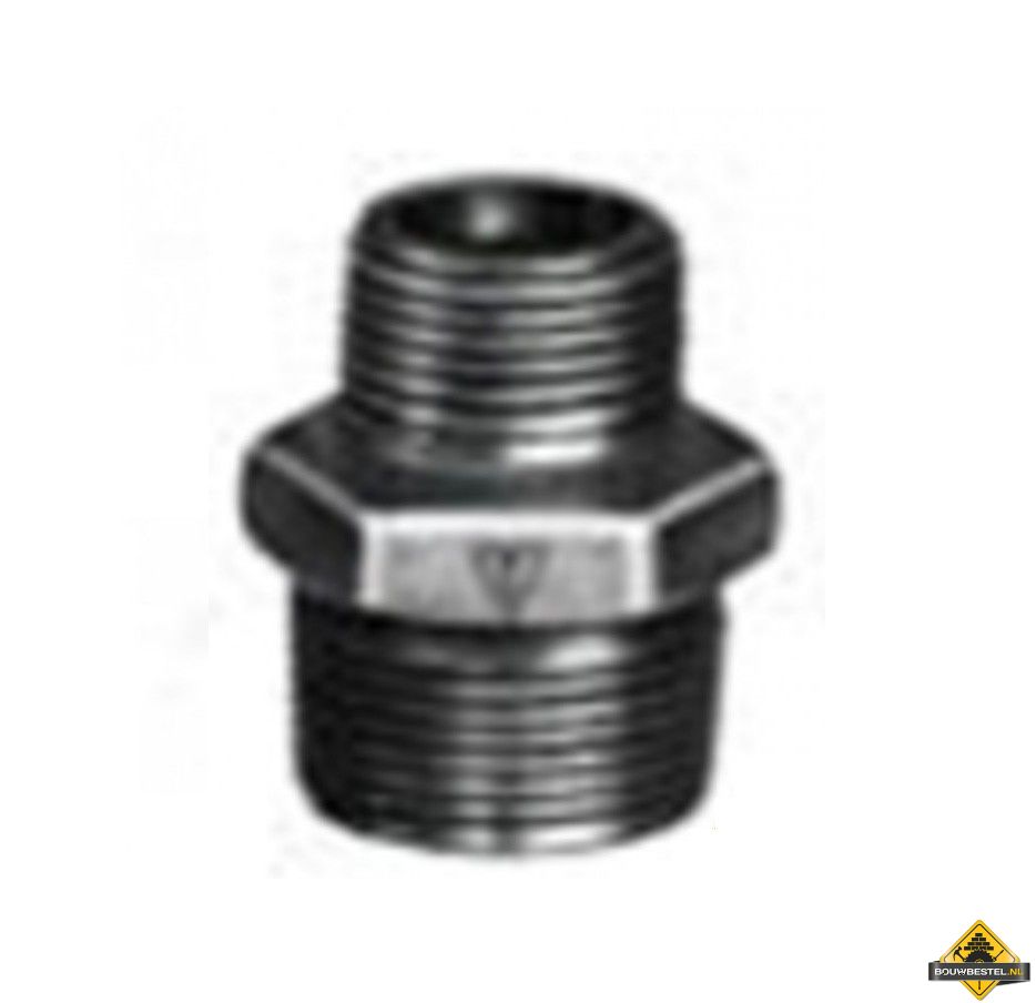 Draadfitting Verloopnippel 1x3/4 Zwart