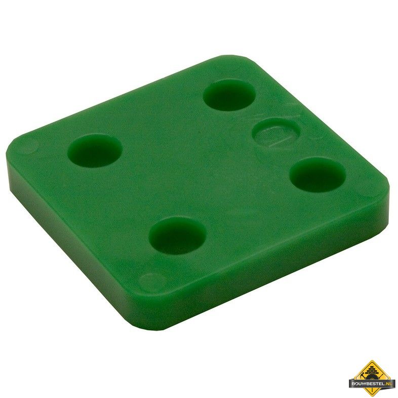 GB Drukplaatjes / Stelplaatjes Groen Zonder Sleuf 70X70x10mm - 48 stuks
