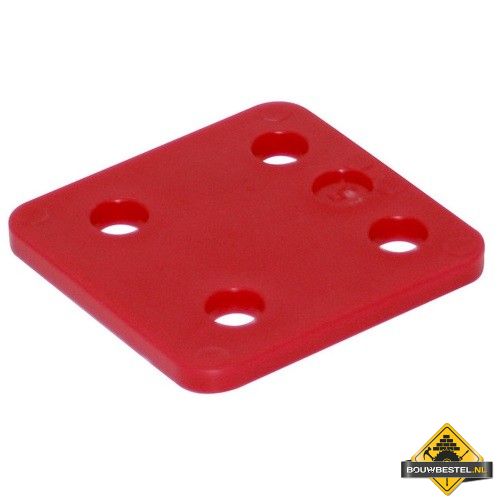GB Drukplaatjes / Stelplaatjes Rood Zonder Sleuf 70X70X5 - 48 stuks