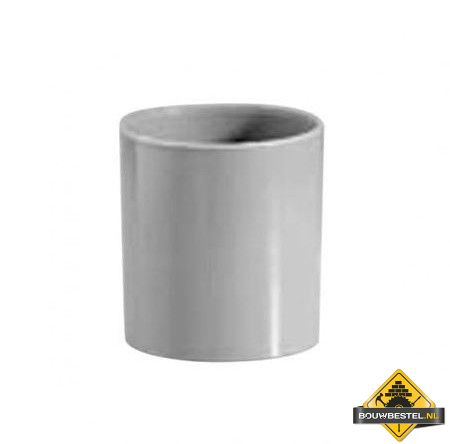 PVC Dubbele mof grijs 50mm