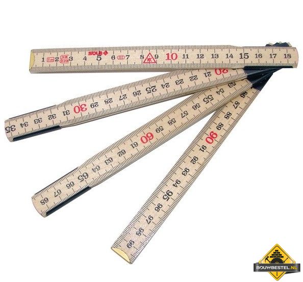SUPER PROF Duimstok SOLA hout 1 meter 6-delig