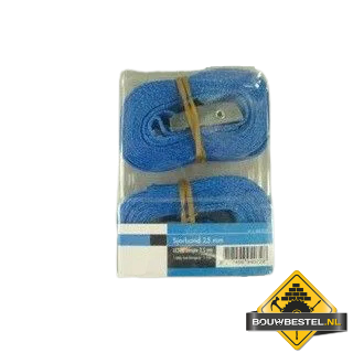 Bouwbestel Huismerk spanband met klem 25mm 2.5 meter