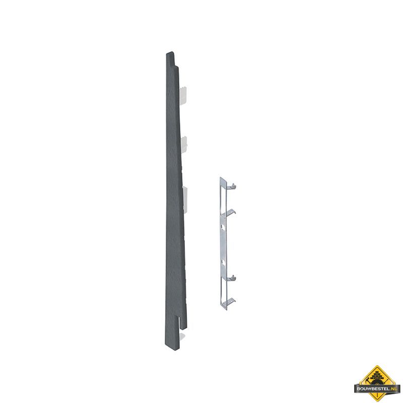 Eindkap connector links voor Keralit potdekselpaneel (5 stuks) Basaltgrijs - Classic (bestelnr. 2874)