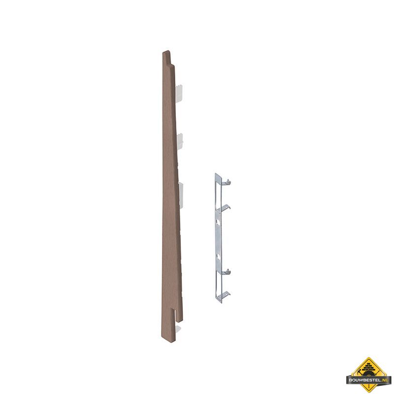 Eindkap connector links voor Keralit potdekselpaneel (5 stuks) Bruingrijs - Classic (bestelnr. 2874)