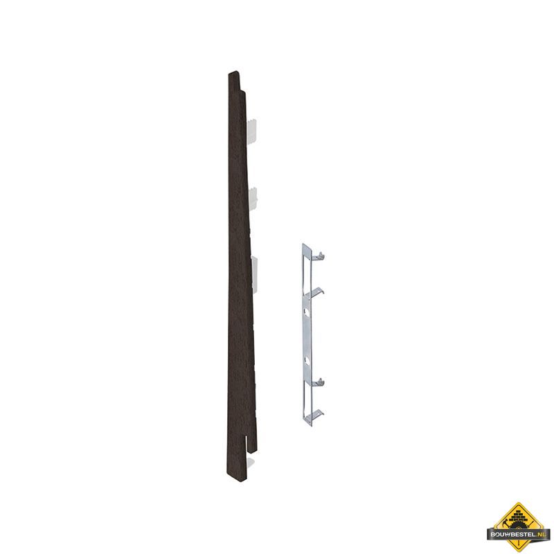 Eindkap connector links voor Keralit potdekselpaneel (5 stuks) Donkerbruin - Classic (bestelnr. 2874)