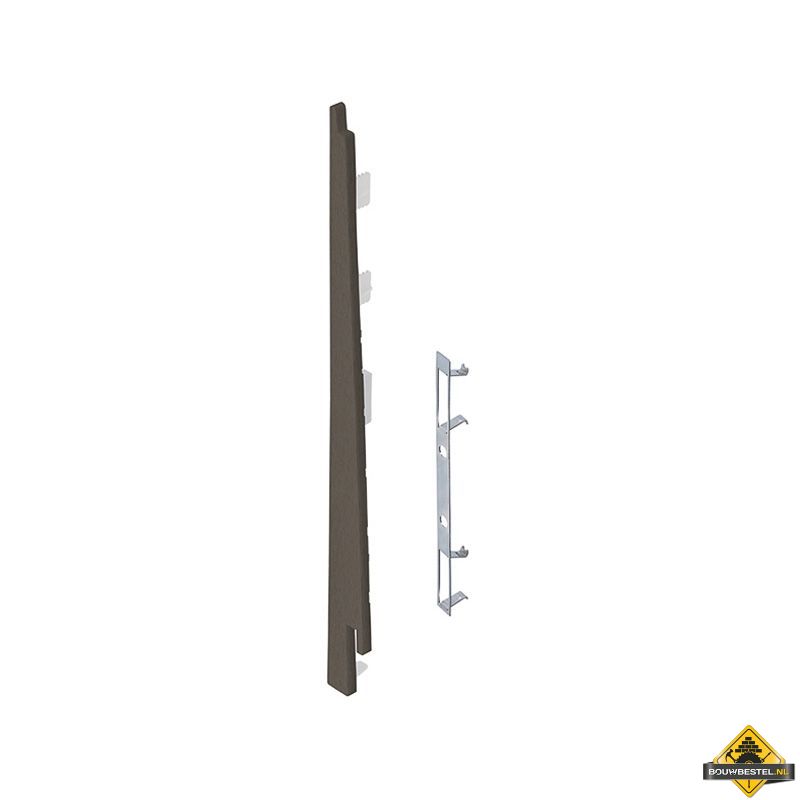 Eindkap connector links voor Keralit potdekselpaneel (5 stuks) Kwartsgrijs - Classic (bestelnr. 2874)