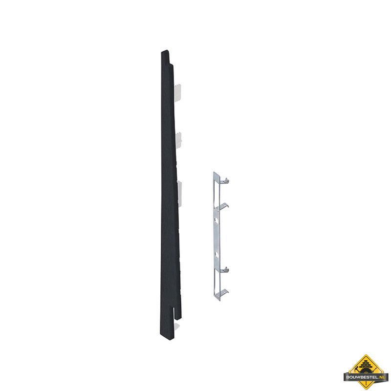 Eindkap connector links voor Keralit potdekselpaneel (5 stuks) Zwartgrijs - Classic (bestelnr. 2874)