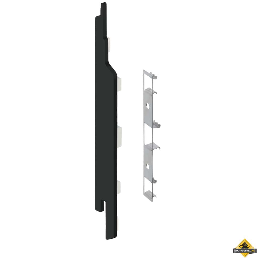 Eindkap connector links voor Keralit sponningdeel 143mm (5 stuks) Grafietzwart - Classic (bestelnr. 2860)