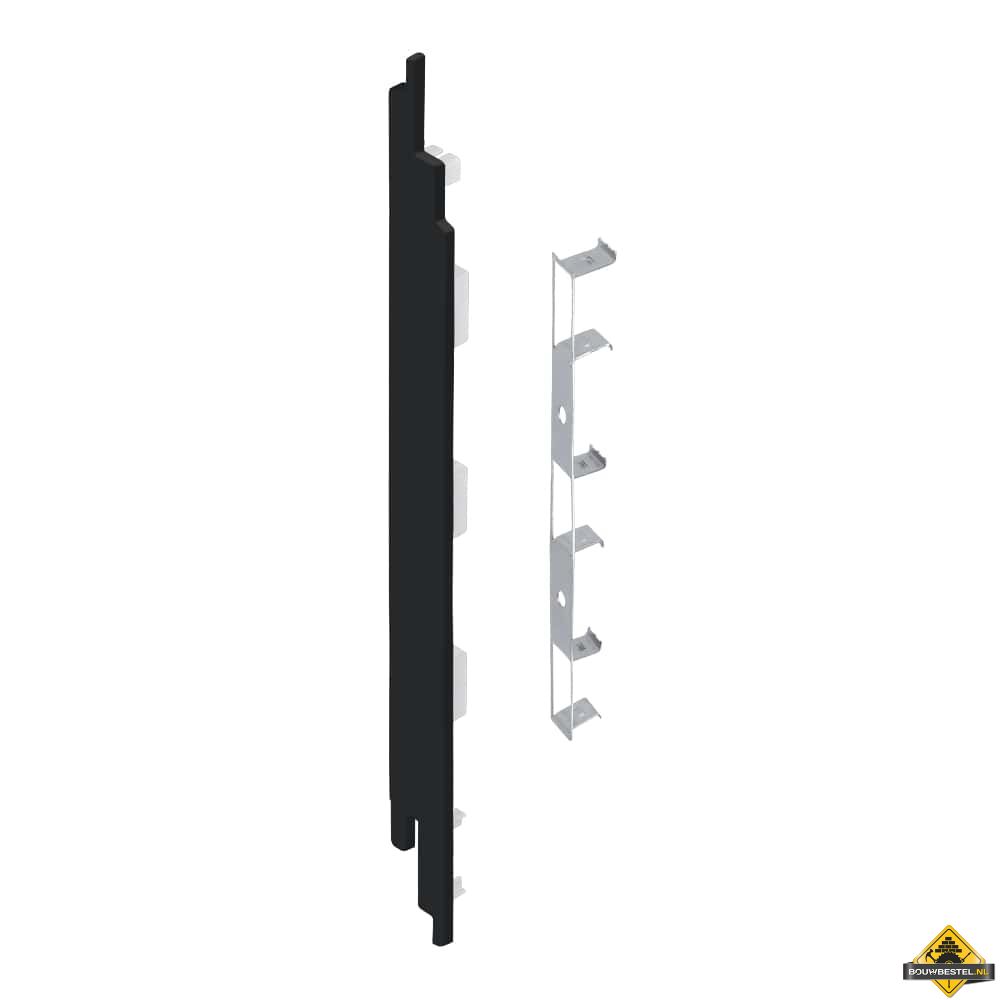 Eindkap connector links voor Keralit sponningdeel 190mm (5 stuks) Grafietzwart - Classic (bestelnr. 2884)