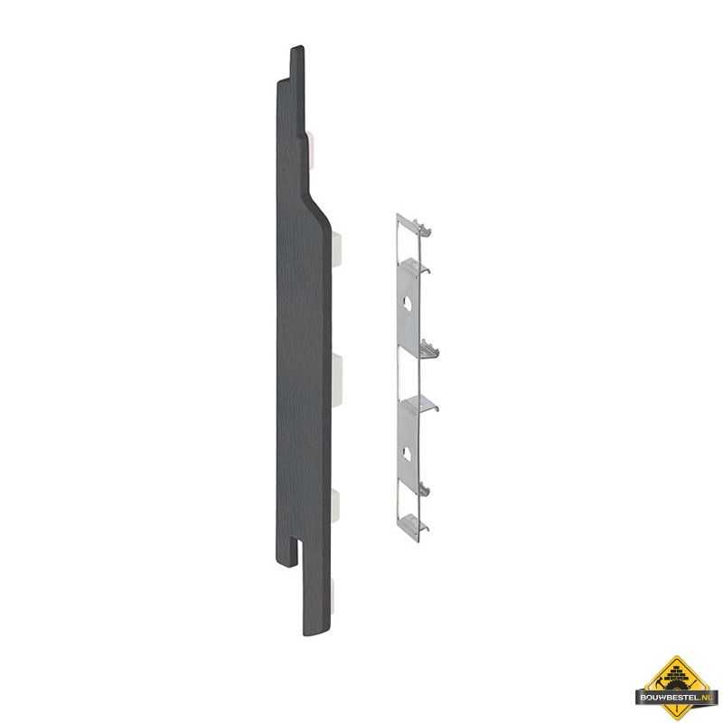 Eindkap connector links voor Keralit sponningdeel 143mm (5 stuks) Antraciet - Classic (bestelnr. 2860)