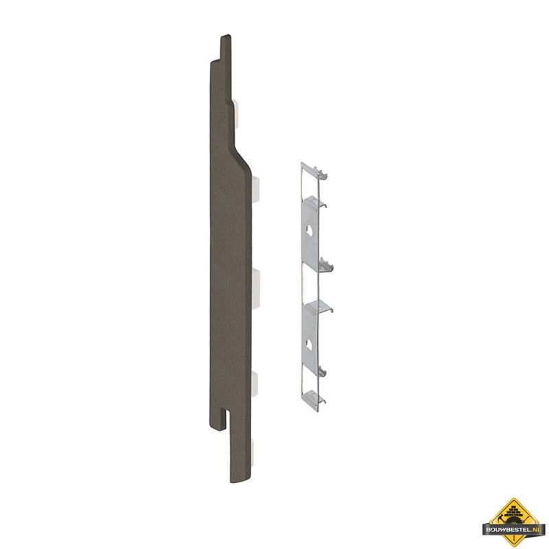 Eindkap connector links voor Keralit sponningdeel 143mm (5 stuks) Kwartsgrijs - Classic (bestelnr. 2860)