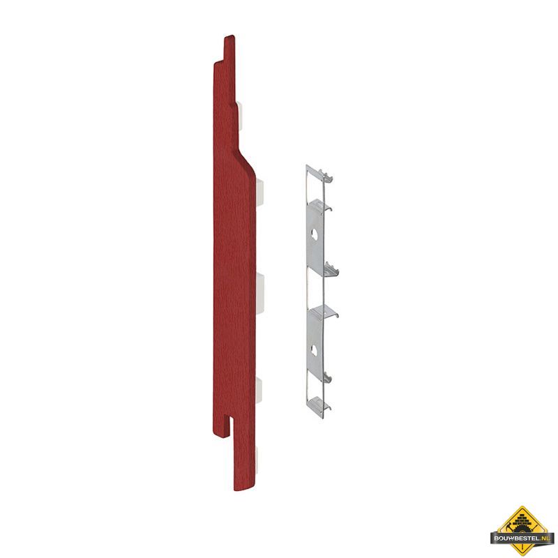Eindkap connector links voor Keralit sponningdeel 143mm (5 stuks) Rood - Classic (bestelnr. 2860)