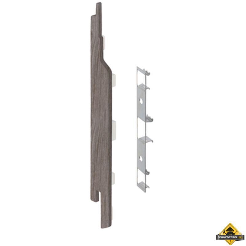 Eindkap connector links voor Keralit sponningdeel 143mm (5 stuks) Taupe eiken - Modern eiken (bestelnr. 2860)