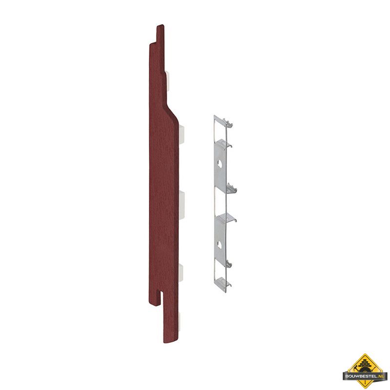 Eindkap connector links voor Keralit sponningdeel 143mm (5 stuks) Wijnrood - Classic (bestelnr. 2860)