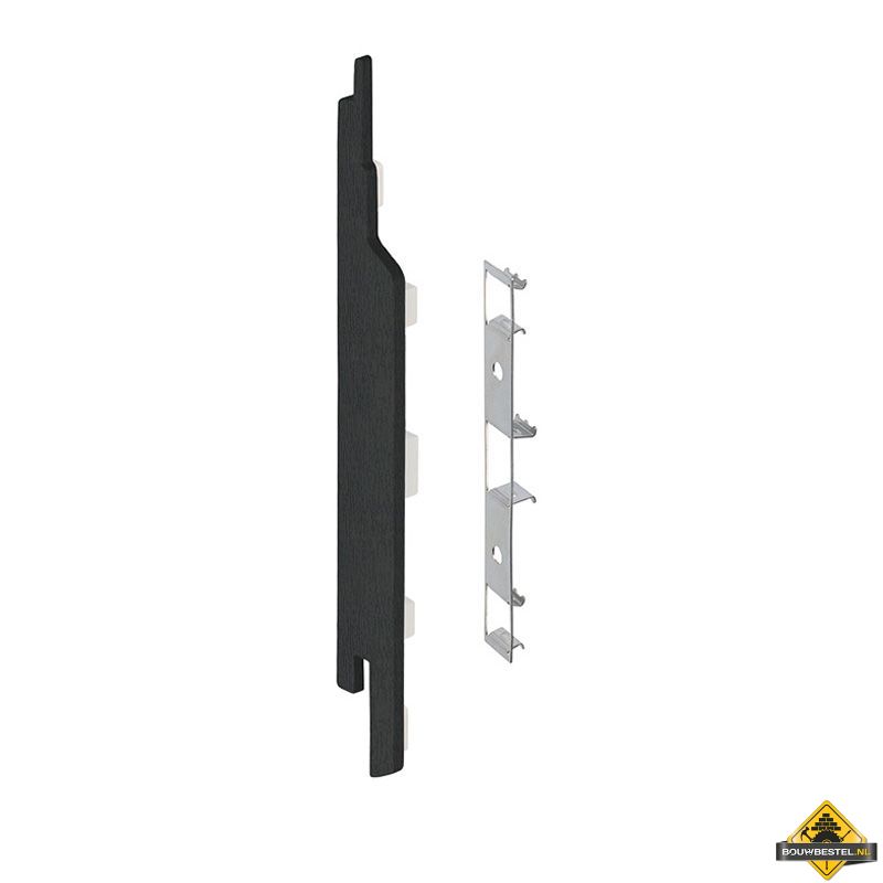 Eindkap connector links voor Keralit sponningdeel 143mm (5 stuks) Zwart - Classic (bestelnr. 2860)