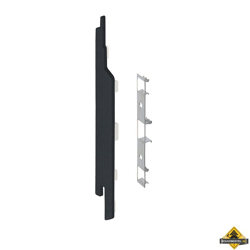 Eindkap connector links voor Keralit sponningdeel 143mm (5 stuks) Zwartgrijs - Classic (bestelnr. 2860)