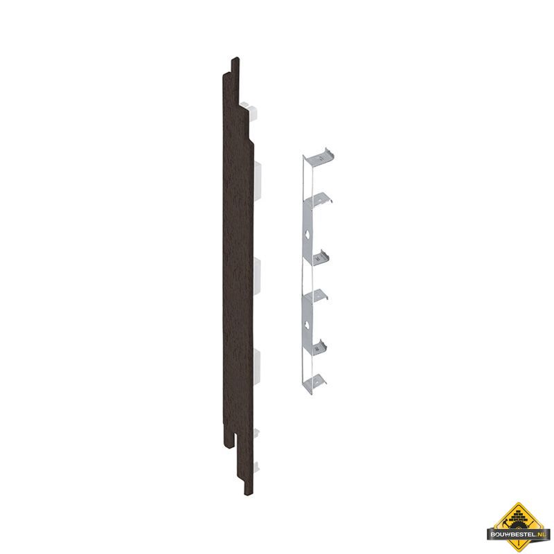 Eindkap connector links voor Keralit sponningdeel 190mm (5 stuks) Donkerbruin - Classic (bestelnr. 2884)