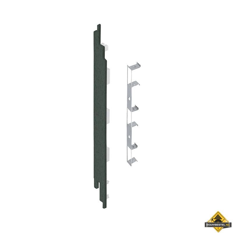 Eindkap connector links voor Keralit sponningdeel 190mm (5 stuks) Donkergroen - Classic (bestelnr. 2884)