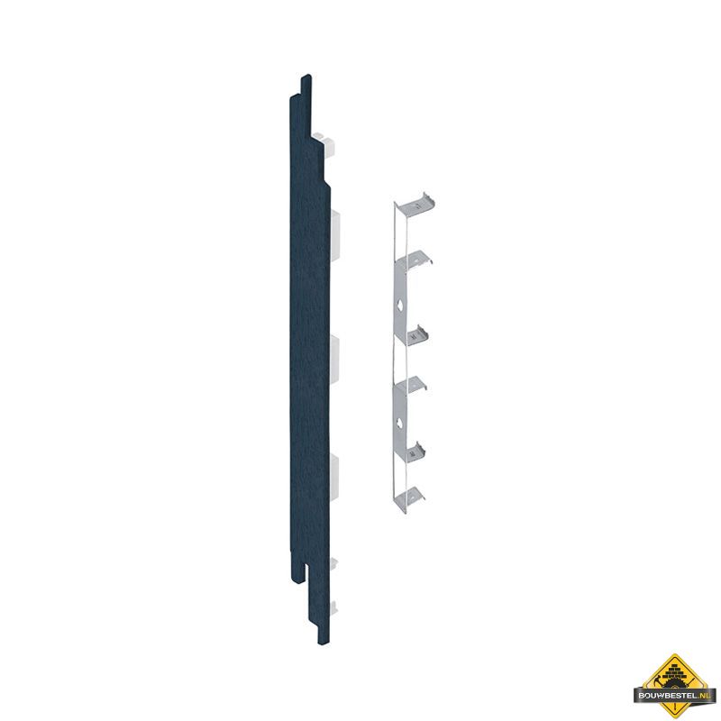 Eindkap connector links voor Keralit sponningdeel 190mm (5 stuks) Staalblauw - Classic (bestelnr. 2884)