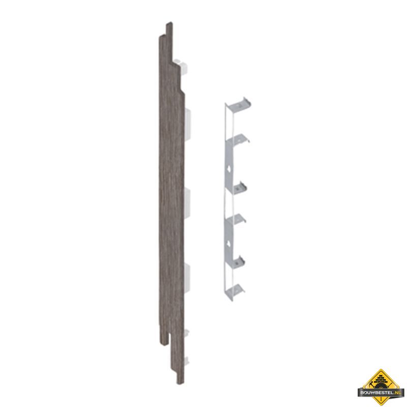 Eindkap connector links voor Keralit sponningdeel 190mm (5 stuks) Taupe eiken - Modern eiken (bestelnr. 2884)