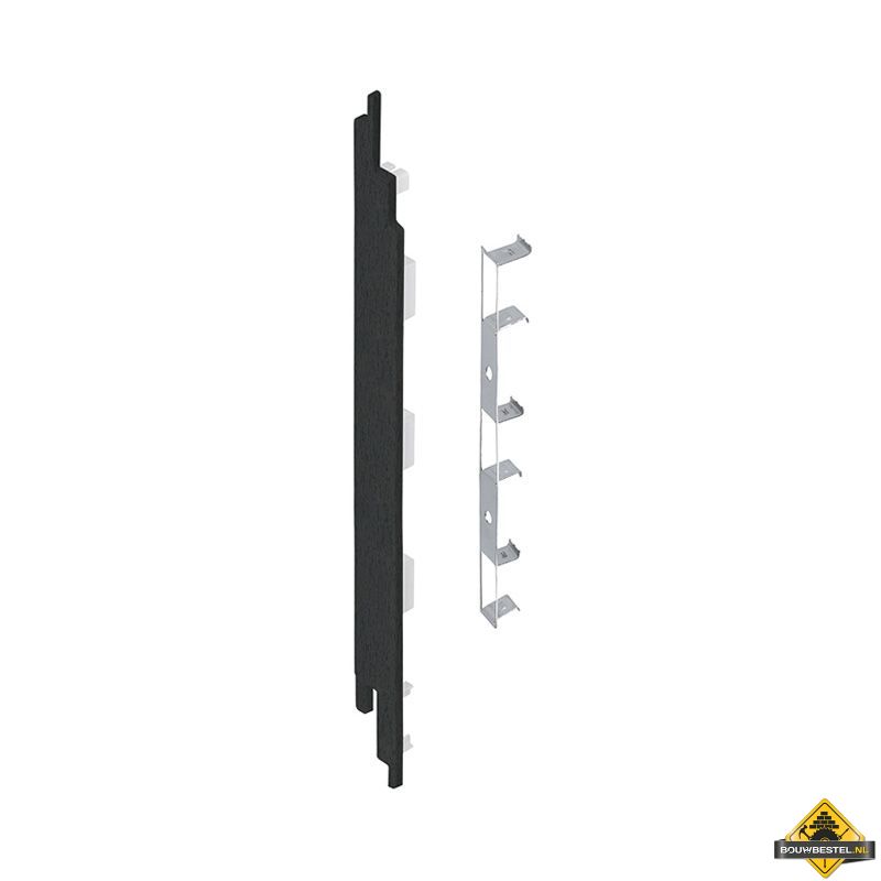 Eindkap connector links voor Keralit sponningdeel 190mm (5 stuks) Zwart - Classic (bestelnr. 2884)