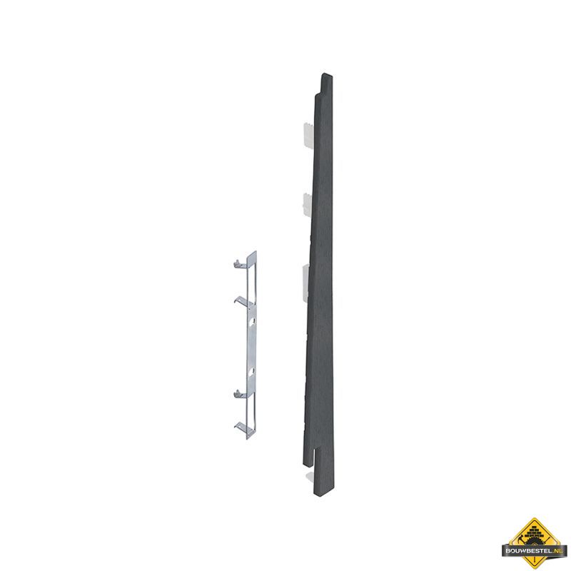 Eindkap connector rechts voor Keralit potdekselpaneel (5 stuks) Antraciet - Classic (bestelnr. 2875)