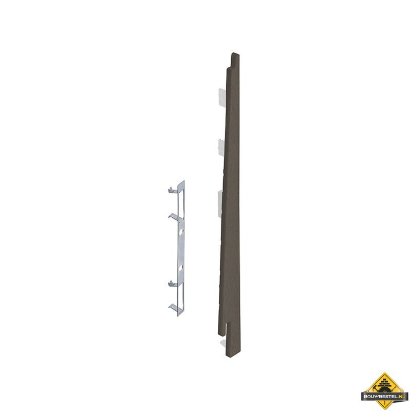 Eindkap connector rechts voor Keralit potdekselpaneel (5 stuks) Kwartsgrijs - Classic (bestelnr. 2875)
