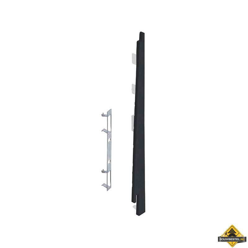 Eindkap connector rechts voor Keralit potdekselpaneel (5 stuks) Zwartgrijs - Classic (bestelnr. 2875)