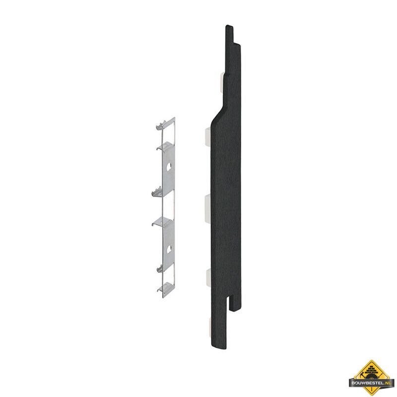 Eindkap connector rechts voor Keralit sponningdeel 143mm (5 stuks) Zwart - Classic (bestelnr. 2865)