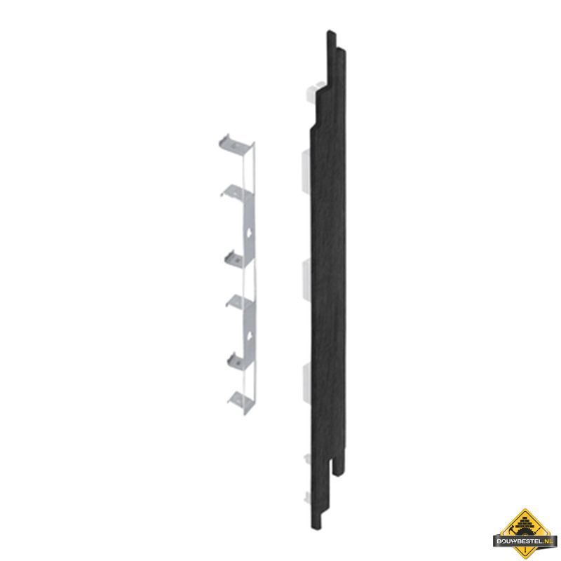 Eindkap connector rechts voor Keralit sponningdeel 190mm (5 stuks) Zwart eiken - Modern eiken (bestelnr. 2885)