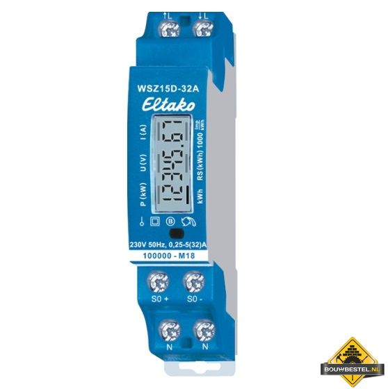 ELTAKO KWH-meter - 1 fase Display, 1 x 32 A, MID geijkt