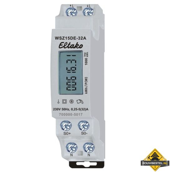 ELTAKO KWH-meter - 1 fase Display, 1 x 32 A, niet geijkt
