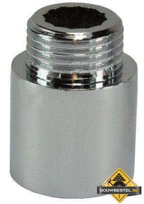 Kraanverlengstuk 1/2 x 25 Chroom