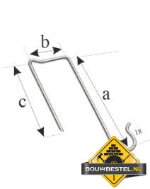 FOS panhaak 403b01 90-30-65 kop-/spijkerhaak OH RVS - 500 stuks